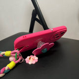 Contrast Color Flower Phone Case For iPhone