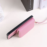 Solid Color Lanyard Card Holder Phone Case For Samsung
