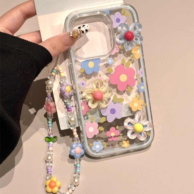 Colorful 3D Flower Phone Case For iPhone