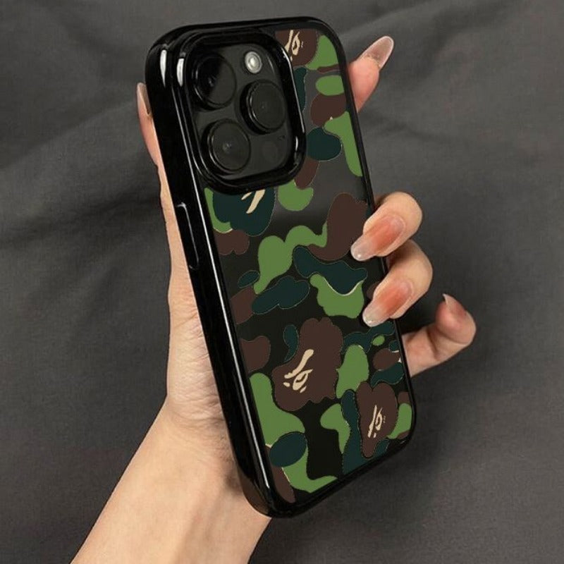 Camouflage Transparent Phone Case For iPhone