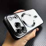 Electroplated Soft TPU Clear Magnetic Phone Case For  iPhone