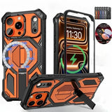 Armor Magnetic Metal Stand Case For iPhone