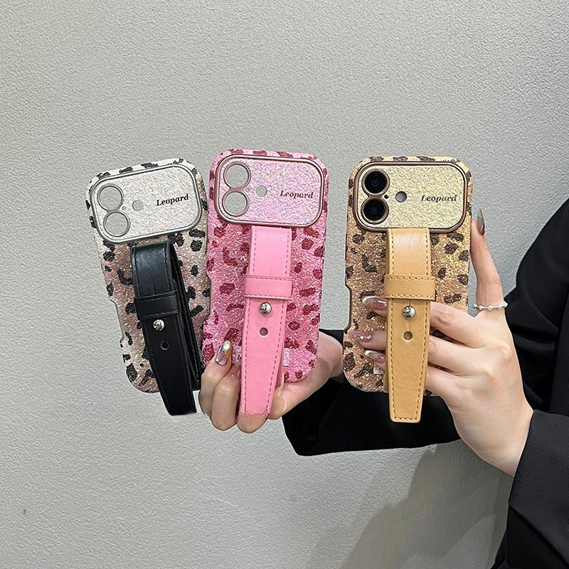 Sequined Leopard Print Phone Case For iPhone