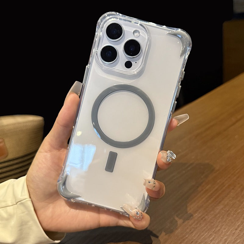 Simple Transparent Magnetic Phone Case For iPhone