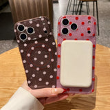 Polka Dots Glitter Pink Magnetic Case For iPhone
