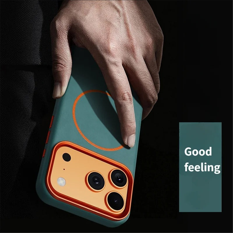 Elephant Leather Texture Simple High-end Magnetic Phone Case For iPhone