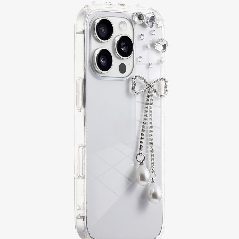 Colorful Polka Dot Butterfly with Chain Phone Case For iPhone