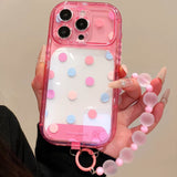 Minimalist Polka Dot Large Window Phone Case For iPhone