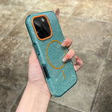 Double-layer Thick Glitter Magnetic Phone Case For iPhone