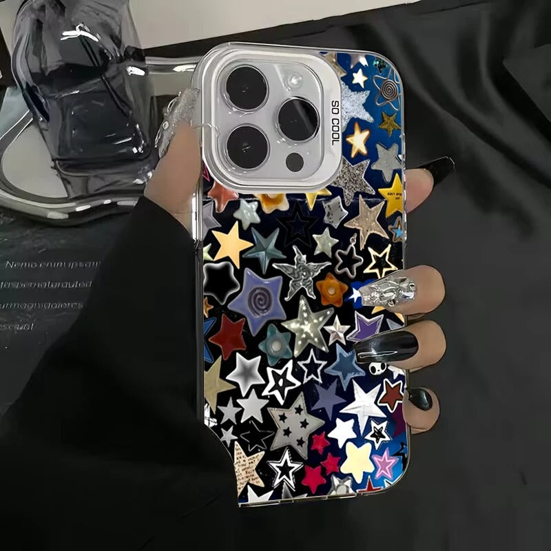 Colorful Star Matte Laser Phone Case For iPhone