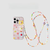 Graffiti Colored Flowers Wrist Phone Case For iPhone