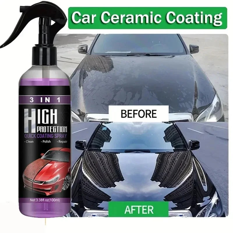 3 In 1 Rapid Ceramic Coating Fortify Car Wax For Glass&Wheels&Paint Sealant