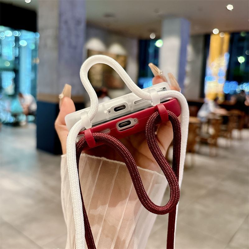Wave Pattern Crossbody Epoxy Butterfly Phone Case For Samsung