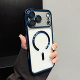 Electroplated Transparent Magnetic Phone Case For iPhone