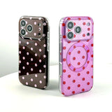 Polka Dots Glitter Pink Magnetic Case For iPhone