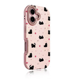 Pink Black Cat Phone Case For iPhone