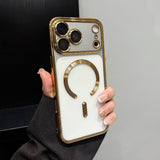 Electroplated Transparent Magnetic Phone Case For iPhone
