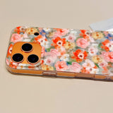 Silicone Anti-fall Oil Painting Flower Phone Case For iPhone
