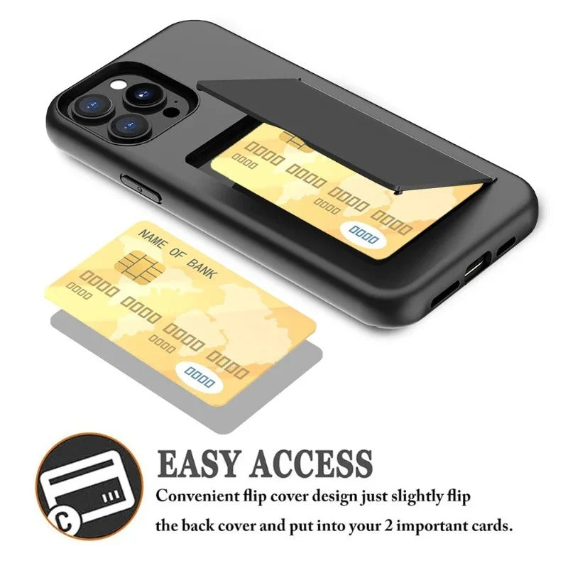 Credit Card Protective Wallets Case For iPhone