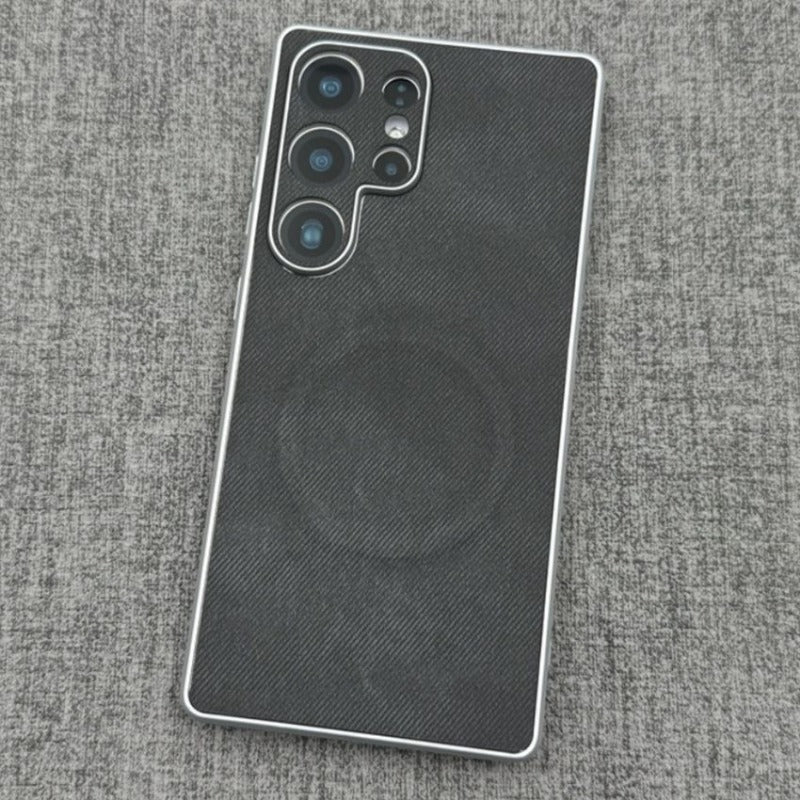 Magnetic Denim Textured Soft Phone Case For Samsung