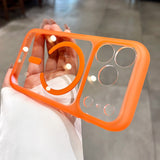 Magnetic Solid Color Transparent Phone Case For iPhone