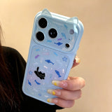 Black Cat Fish Phone Case For iPhone