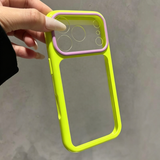 Color-blocked, Large-view Transparent Soft Phone Case For iPhone