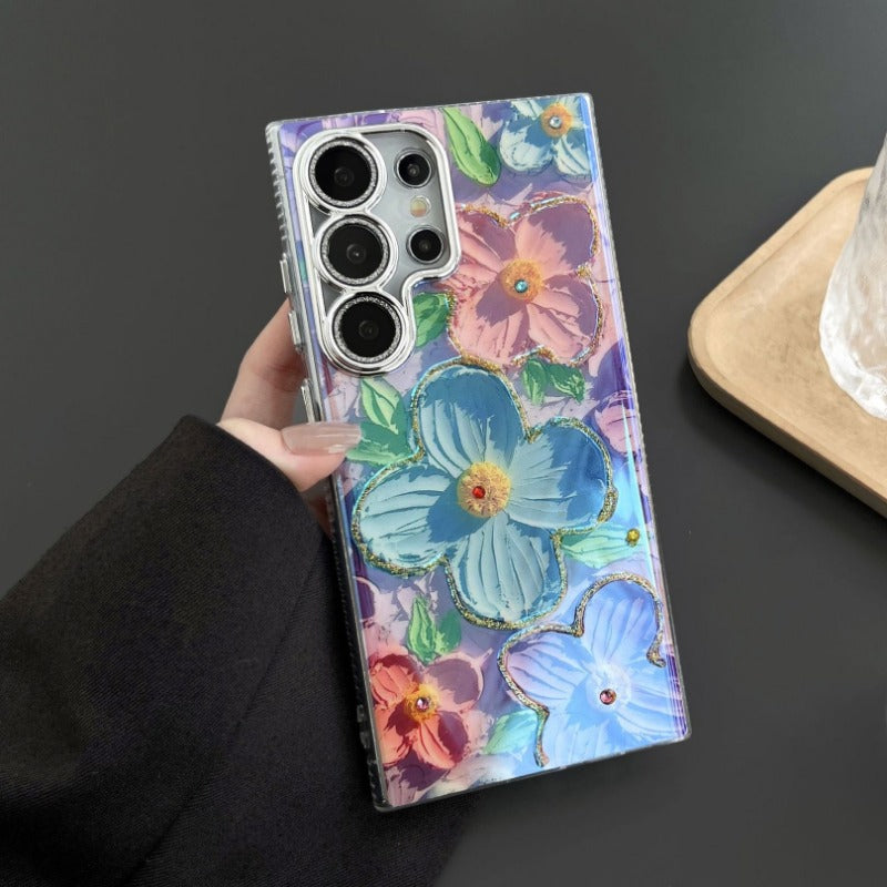 Oil painting flower phone case For Samsung