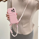 Card Holder with Lanyard Phone Case For iPhone
