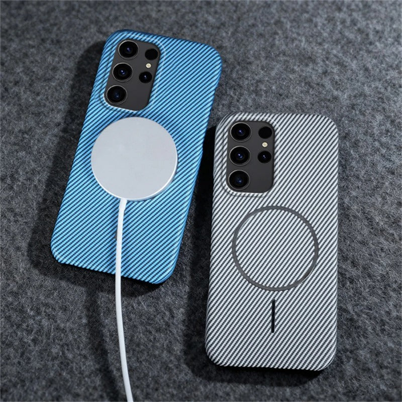 Carbon Fiber Pattern Magnetic Case For Samsung