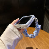 Blue and White Phone Case For Samsung Z FLIP 7 6 5 4