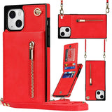 Crossbody Zipper Cards Solt Wallet Leather Case For iPhone