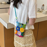 Flower Woven Phone Bag