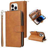 Flip Zipper Card Holder Phone Case For iPhone