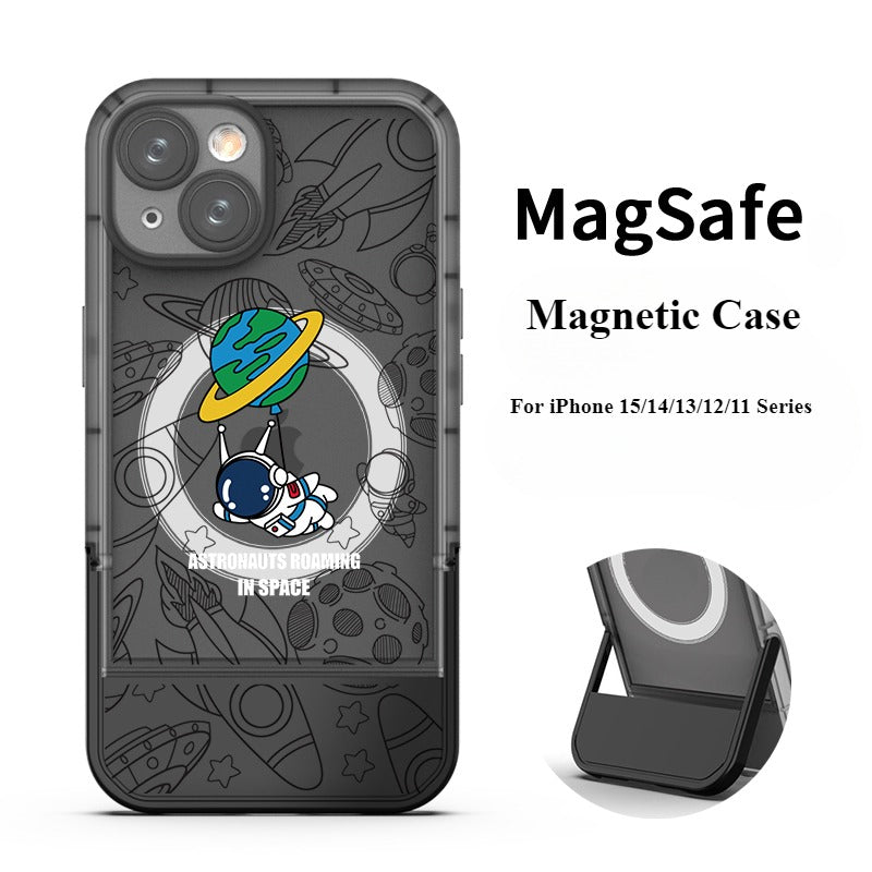 Magnetic Astronaut Bracket Phone Case For iPhone