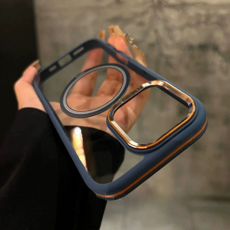 Two-color Simple Transparent Magnetic Phone Case For iPhone