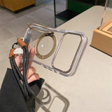 Magnetic Stand Transparent Phone Case For iPhone