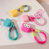 Cute with Strap Silicone Soft Cover Case For Apple AirPods