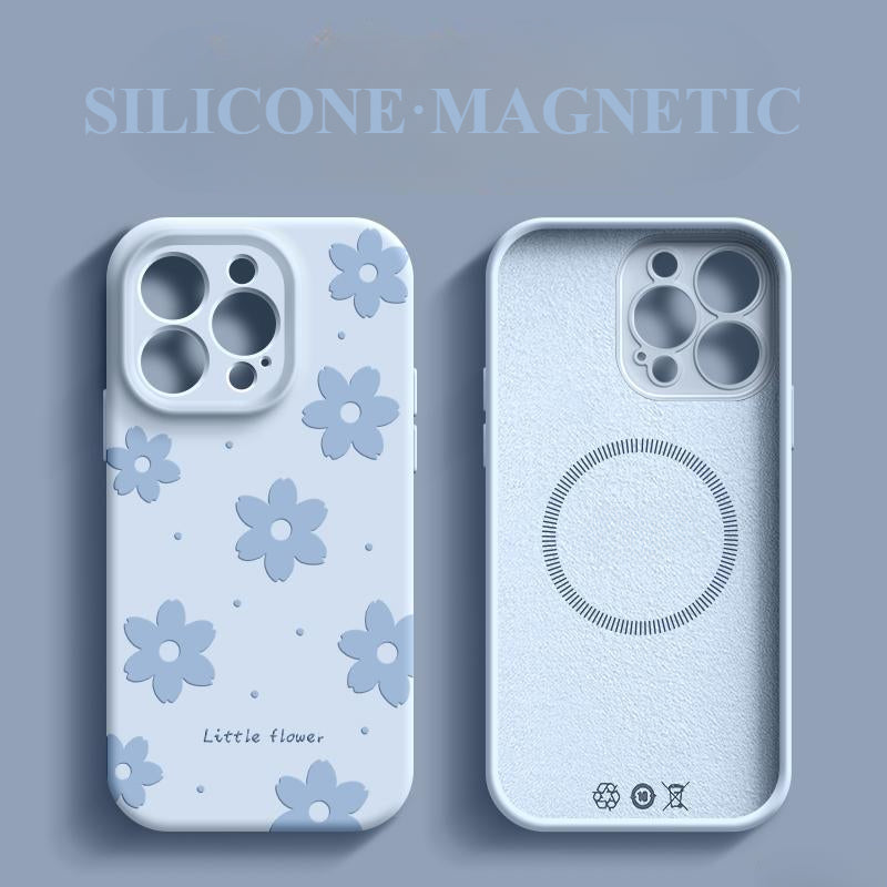 Flower Liquid Silicone Phone Case For iPhone