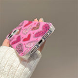Semi-transparent Leopard Print Heart Phone Case For iPhone
