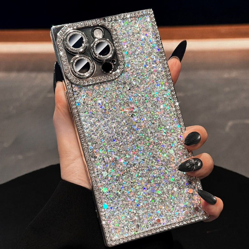 Glitter Lens Film Phone Case For iPhone