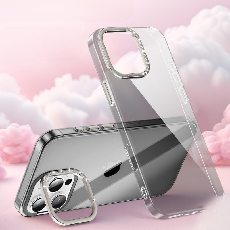 Invisible Bracket Diamond Magnetic Phone Case For iPhone