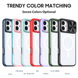 Slide Camera Lens Protection Clear Magnetic Phone Case For iPhone