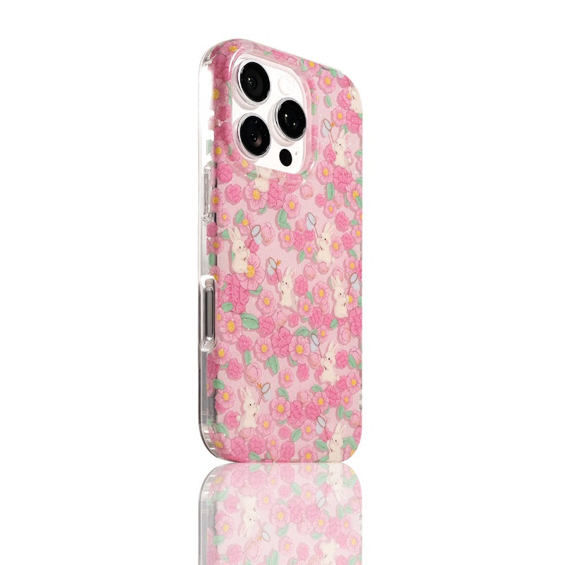 Flower Bunny Pink Phone Case For iPhone