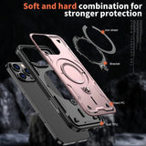 Armor Metal Ring Kickstand Back Case For iPhone