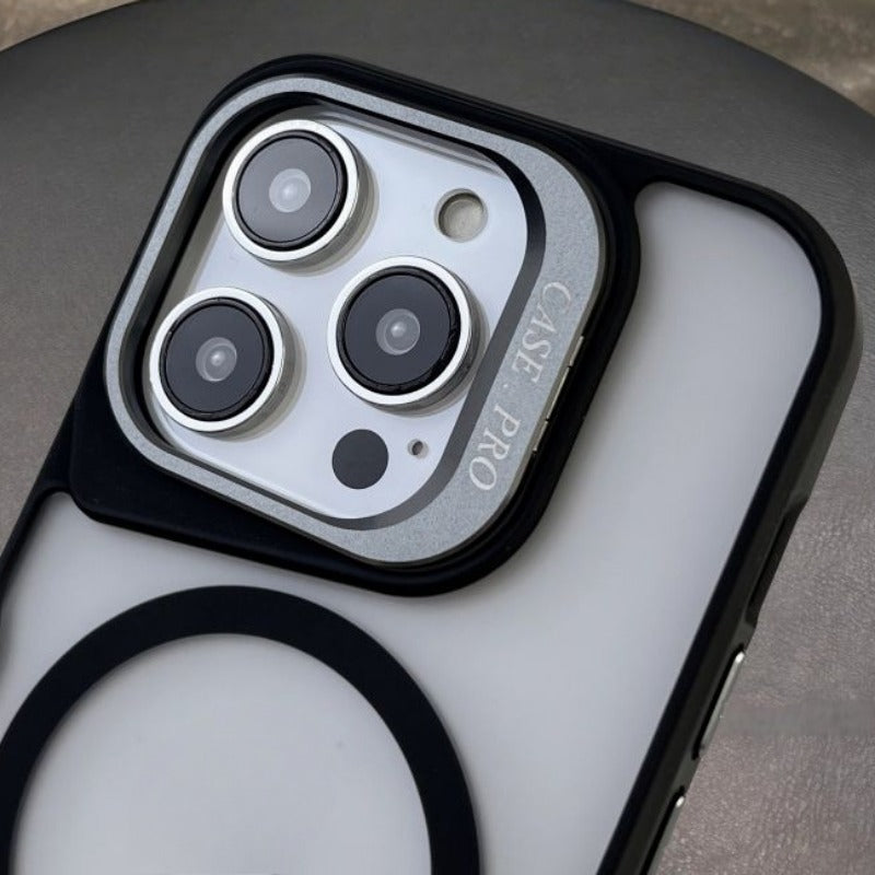 Hardware Lens Bracket Phone Case For iPhone