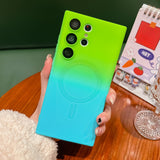 Magnetic Gradient Two-color Silicone Lens Film Phone Case For Samsung