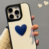 Contrast Color Heart Phone Case For iPhone