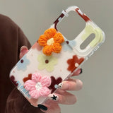 3D Knitted Flower Phone Case For iPhone