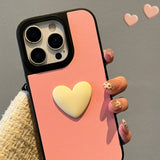 Contrast Color Heart Phone Case For iPhone